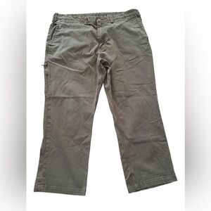 Duluth Trading Pants Flex Ballroom Khakis Mens 42x28 Olive Green Work Outdoors